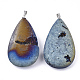 Electroplate Natural Druzy Geode Agate Pendants G-S344-61A-04-2