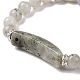 Natural Labradorite Beads Charm Bracelets BJEW-K164-B03-4