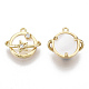 Brass Micro Pave Clear Cubic Zirconia Charms KK-S356-094-NF-2