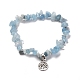 Set di braccialetti elastici con perline acquamarina naturali per regalo da uomo donna ragazza BJEW-JB06709-4