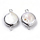 Enlaces de perlas keshi de perlas barrocas naturales chapadas PEAR-S012-03-2
