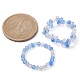 2 Stück 2-teiliges Stretch-Ring-Set aus Glas mit geflochtenen Perlen und Blumen für Damen RJEW-JR00592-6