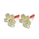 Rack Plating Alloy Flower Stud Earrings Finding EJEW-B030-13G-1