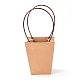 Trapezoid Kraft Paper Gift Bags with Plastic Haddles CARB-P007-A04-A-1