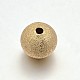 Perle tonde in ottone con texture KK-L051-01-2