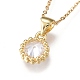 Brass Micro Pave Clear Cubic Zirconia Pendant Necklaces NJEW-R256-09-4