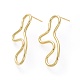 Brass Stud Earrings EJEW-L234-40G-1