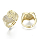 Brass Micro Pave Clear Cubic Zirconia Adjustable Rings KK-R137-007-NF-2