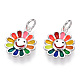 925 Sterling Silver Enamel Charms X-STER-T004-07S-4