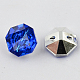 2-Hoyo botones de octágono de acrílico Diamante de imitación de Taiwán BUTT-F016-21mm-04-2