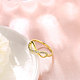 Infinity Trendy Gold Plated Brass Cubic Zirconia Finger Rings RJEW-BB15335-7G-3