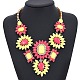 Ожерелья из сплава и стекла с цветком для женщин FS-WG917A1-05-1