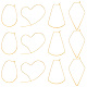 Benecreat 16pcs 4 risultati degli orecchini del cerchio d'ottone del cuore & dell'uovo & del poligono & del ventaglio di stile KK-BC0011-93-1