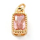 Real 18K Gold Plated Brass Inlaid Cubic Zirconia Charms ZIRC-L100-075G-08-2