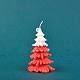 クリスマスツリーキャンドル  香りのキャンドルギフト  ボックス付き  家族の集まり、クリスマスパーティー、休日、新年の装飾に。  レッド  11.3x7cm JX290A-4