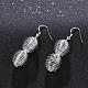 Gorgeous Silver Plated Brass Spring Peanut Dangle Earrings EJEW-BB00692-3