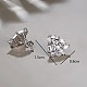 Brass Micro Pave Cubic Zirconia Stud Earrings YP6640-2
