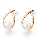 Natural Pearl Teardrop Stud Earrings PEAR-N017-06B-2