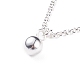 304 collar con colgante de bola redonda de acero inoxidable con cadenas rolo para hombres y mujeres NJEW-JN03845-01-1