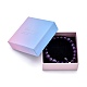 最高の願い厚紙ブレスレットボックス  黒いスポンジを使って  ジュエリーギフト包装用  正方形  ピンク  7.5x7.5x3.5cm CBOX-L008-006A-01-3