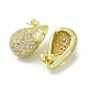 Teardrop with Heart Rack Plating Brass Stud Earrings with Cubic Zirconia EJEW-Z035-06G-2