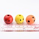 Mixed Color Smiling Face Ball Natural Wooden Chunky Beads Nice for Children's Day Gift Making X-TB317Y-3