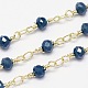 Verre electroplate chaînes de perles faites à la main pour colliers bracelets faisant CHC-E009G-5m-06-1