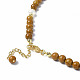 Collier de pierres précieuses et de perles naturelles et de perles de verre avec 304 fermoir en acier inoxydable pour femme NJEW-F302-06-4