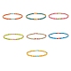 7 set di braccialetti elastici con perline di semi di vetro a 7 colori BJEW-JB08033-2
