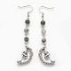 Natural Moss Agate Beads Dangle Earrings EJEW-JE02799-05-1