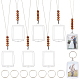 CHGCRAFT 8Pcs Plastic Rearview Mirror Car Picture Frame Car Rear View Mirror Hanging Accessories Small Photo Frame Pendant with Cotton Cords Wood Beads for Car Ornament Keychain Pet Collar HJEW-CA0001-19-1