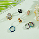 Unicraftale 18 pz 6 colori anello con nucleo vuoto 3 dimensioni anello scanalato in acciaio inossidabile con sacchetti di velluto anello rotondo vuoto per anello intarsiato creazione di gioielli regalo STAS-UN0042-78-2