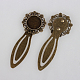 Antique Bronze Iron Bookmark Cabochon Settings X-PALLOY-N0084-03AB-NF-2