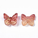 Two Tone Transparent Spray Painted Glass Charms GLAA-N035-08A-G02-2