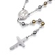 Collares de cuentas de rosario de 201 acero inoxidable NJEW-D285-37-2