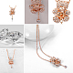 Bear Real Rose Gold Plated Tin Alloy Austrian Crystal Pendant Necklaces NJEW-AA00065-41RG-4