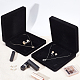 Fingerinspire 2 pz set di gioielli in velluto nero scatola quadrata vassoio da 7.5x7.5x1.5 pollici organizzatore di gioielli da viaggio contenitore di regalo dei monili per il braccialetto collana orecchino anello scatola di immagazzinaggio di gioielli di lusso VBOX-WH0011-08B-4