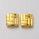 Tibetan Style Alloy Square Carved Stripes Beads TIBEB-5602-G-FF-1