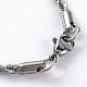 304 collares de cadena de cuerda de acero inoxidable para hombres y mujeres NJEW-T012-03-66-S-01-3