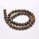 Brins de perles dzi motif rayé de style tibétain G-P229-B-07-8mm-2