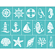 OLYCRAFT 2Pcs Silk Screen Stencils Self-Adhesive Silk Screen Printing Stencils Ocean Themed Pattern Screen Printing Template for Painting on Wood-220x280mm DIY-WH0338-007-1
