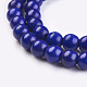 1 fil de perles synthétiques turquoises rondes bleu moyen teintées X-TURQ-G106-6mm-02N-3