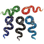 Gros pendentifs vernissées manuels, serpent, couleur mixte, 66x27mm, Trou: 12mm