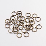 Anellini di Ferro, anelli di salto aperti, nichel libero, bronzo antico, 6x0.7mm, 21 gauge, diametro interno: 4.6mm, circa 11000pcs/1000g