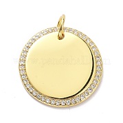 Латунные микропаве прозрачные подвески с фианитом ZIRC-L091-072G
