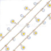 Handgefertigte Kristall-Strass- und Emaille-Blumenanhänger-Ketten CHC-N021-03
