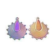 Ion Plating(IP) 304 Stainless Steel Pendant Cabochons Settings STAS-C003-08MC