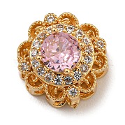 Латунные микро проложить кубического циркония бусы KK-U037-29G-02