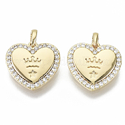 Brass Micro Pave Cubic Zirconia Charms KK-N232-67-NF