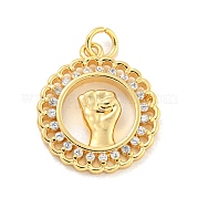 Латунные микропаве прозрачные подвески с фианитом KK-U007-01G-09